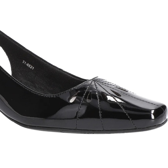 Women’s Dress Shoes Easy Street Catie Slingback Pumps Black Patent Size 7.5 - Picture 11 of 11